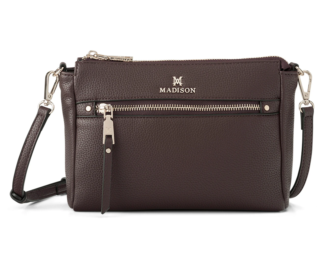 Madison Willow Zip Top Crossbody Bag - Chocolate