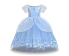 Children Kid Girls Cinderella Princess Tulle Dress Birthday Party Formal Ball Gown Cosplay Costume
