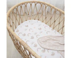 2pc Living Textiles Newborn/Baby Bassinet Cotton Fitted Sheets Sloth/Rainbow