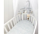 2pc Living Textiles Infant Round Cotton Cot Fitted Sheets Up Up & Away/Stripes