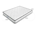 Dreamz Spring Mattress Bed Pocket Tight Top Foam Medium Firm King Size 20CM - White