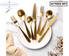 Sherwood Nouveau 42 Piece Cutlery Set Matte Gold