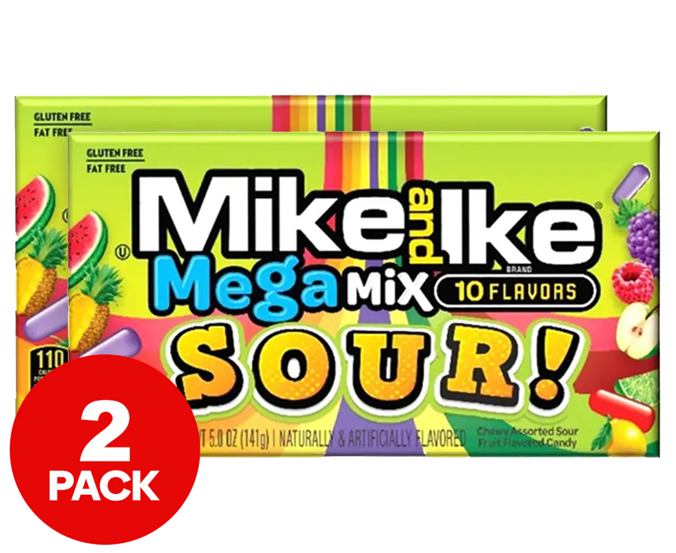 2 x Mike & Ike Mega Mix Theater Box Sour 142g