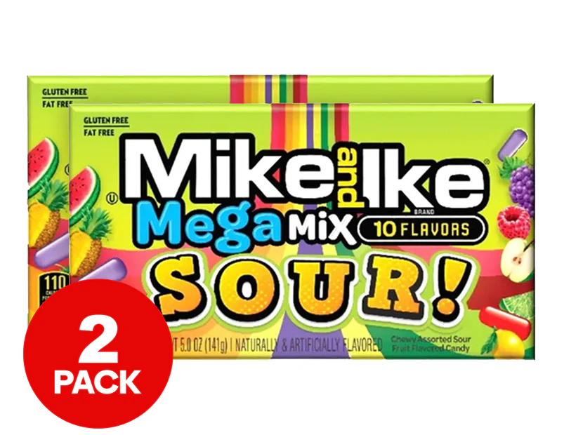 2 x Mike & Ike Mega Mix Theater Box Sour 142g