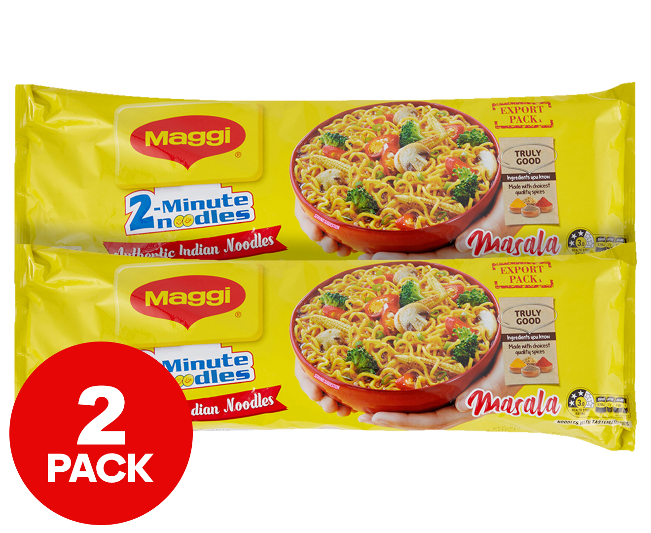 2 x 8pk Maggi 2-Minute Noodles Masala 560g | Catch.com.au