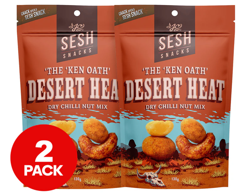 2 x Sesh Snacks Desert Heat Dry Chilli Nut Mix 130g