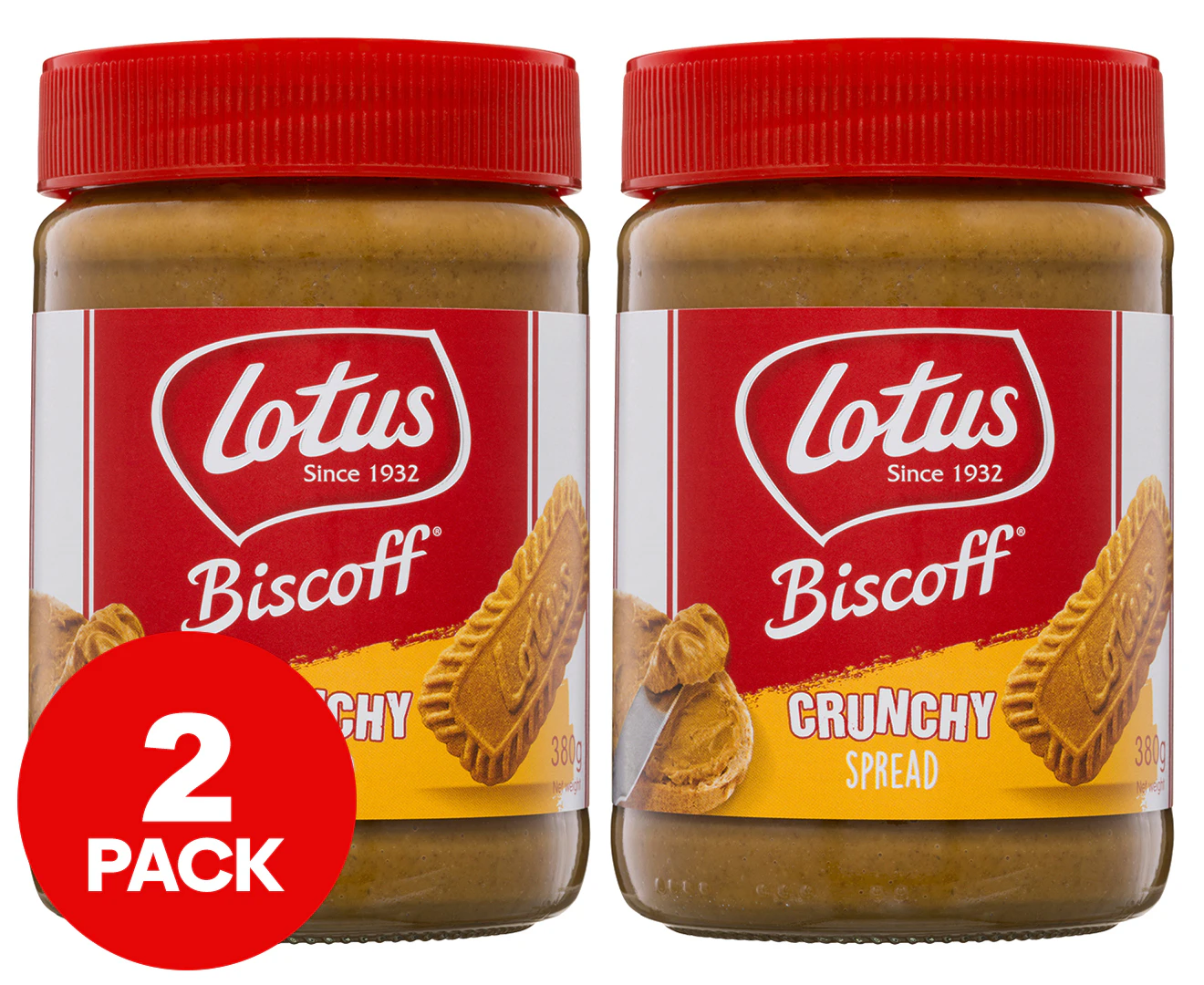 2 x Lotus Biscoff Spread Crunchy 380g