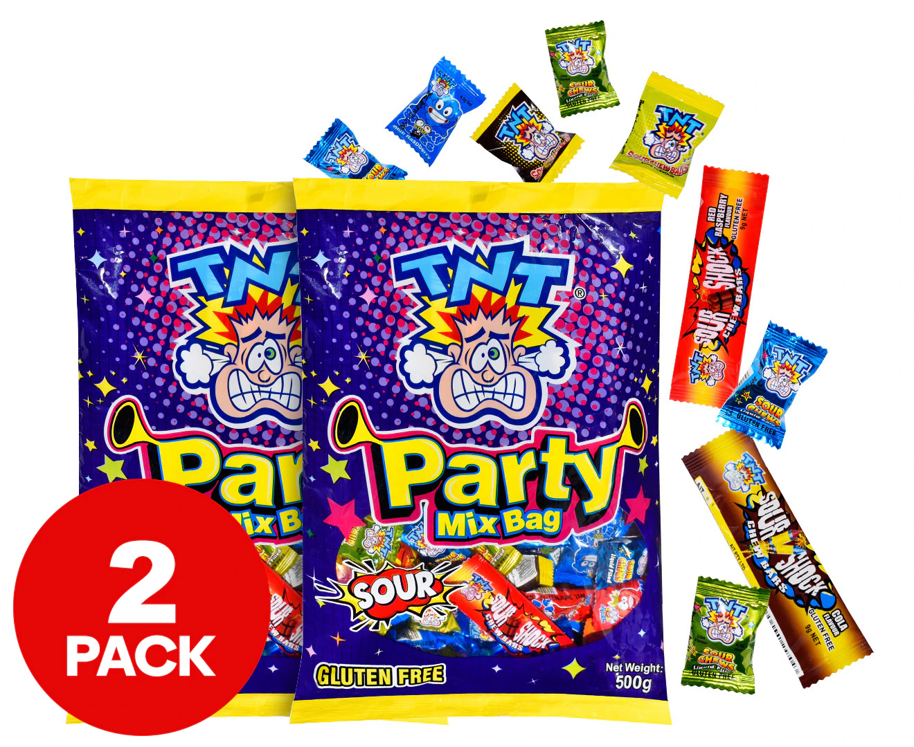 2 x TNT Party Mix Bag Sour 500g