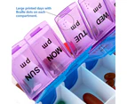 14 Slot 7Day Pill Box Dispenser Medicine AM/PM Medication Organiser Week Case