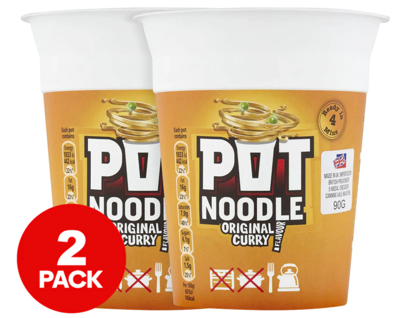 2 x Pot Noodles Original Curry 90g