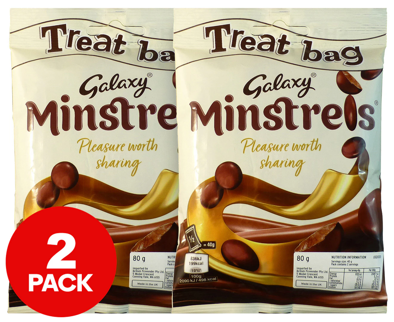 2 x Mars Galaxy Minstrels Treat Bag 80g