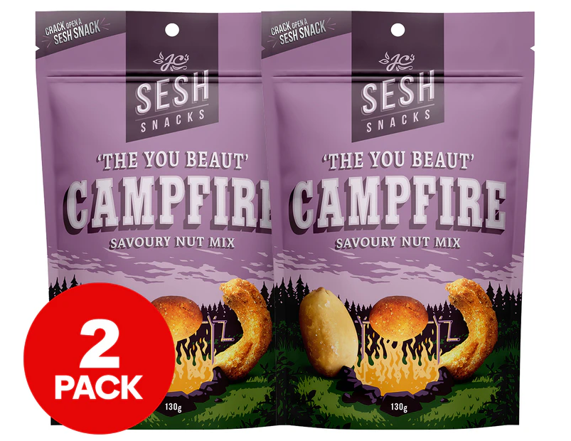 2 x Sesh Snacks Campfire Savoury Nut Mix 130g