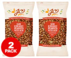 2 x JC's Australian Raw Peanuts w/ Skin 500g