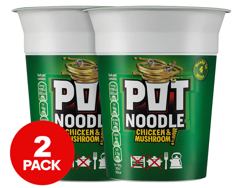 2 x Pot Noodles Chicken & Mushroom 90g