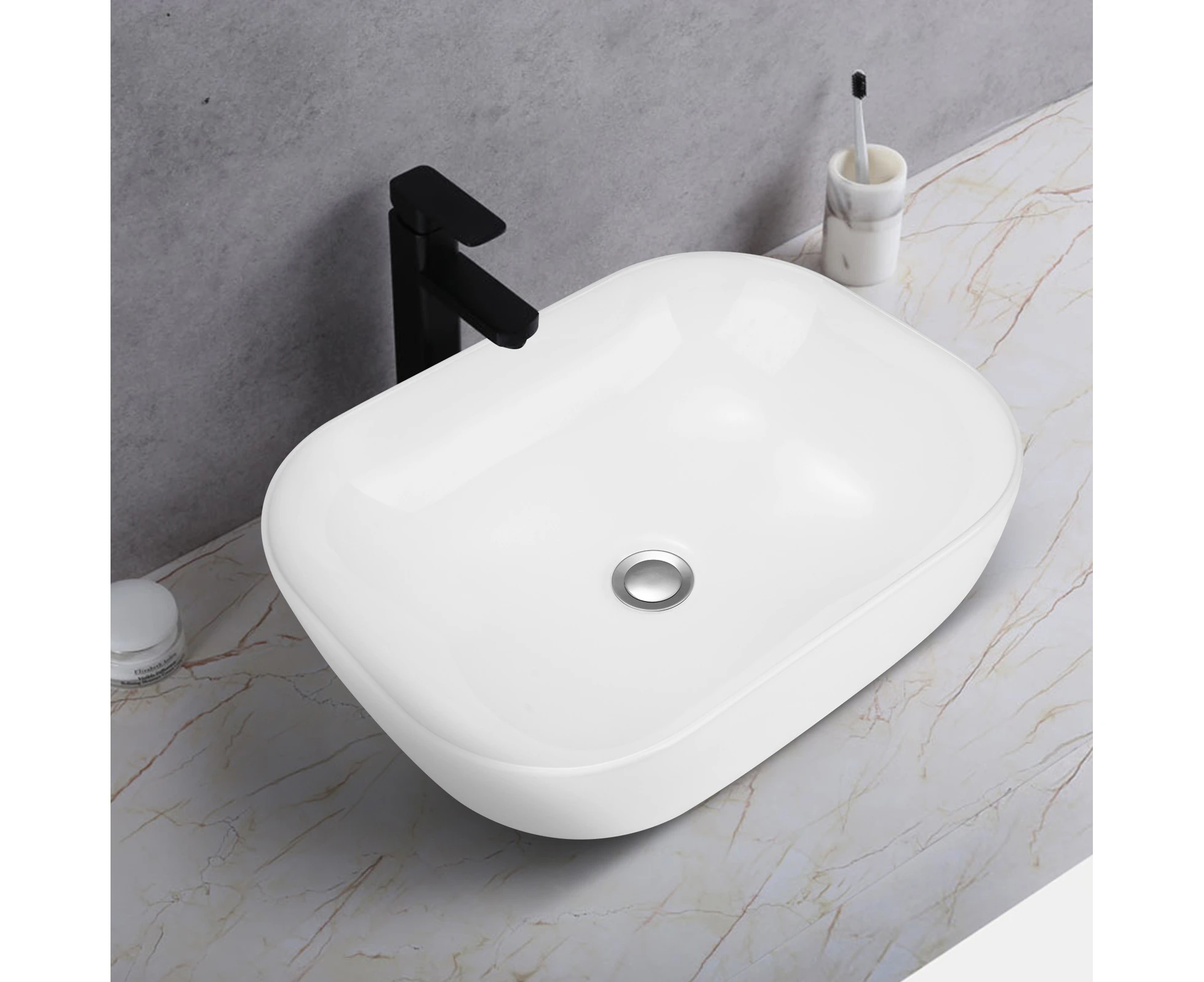 465x320mm Gloss White Bathroom Basin Ceramic Vanity Sink Hand wash bowl Rectangle