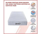 Palermo Contour 20cm Encased Coil Single Mattress CertiPUR-US Certified Foam