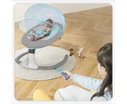 Advwin Baby Electric Rocking Chair Bouncer Seat Soft Peachskin with Mosquito Net Blue & Grey