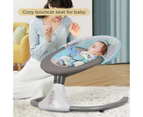 Advwin Baby Electric Rocking Chair Bouncer Seat Soft Peachskin with Mosquito Net Blue & Grey