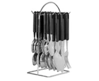 Avanti 24 Piece Hanging Cutlery Set - Black