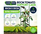 Garden Greens 3PK Plant Support Fruit Vegetables Adjustable Height Sturdy 90cm