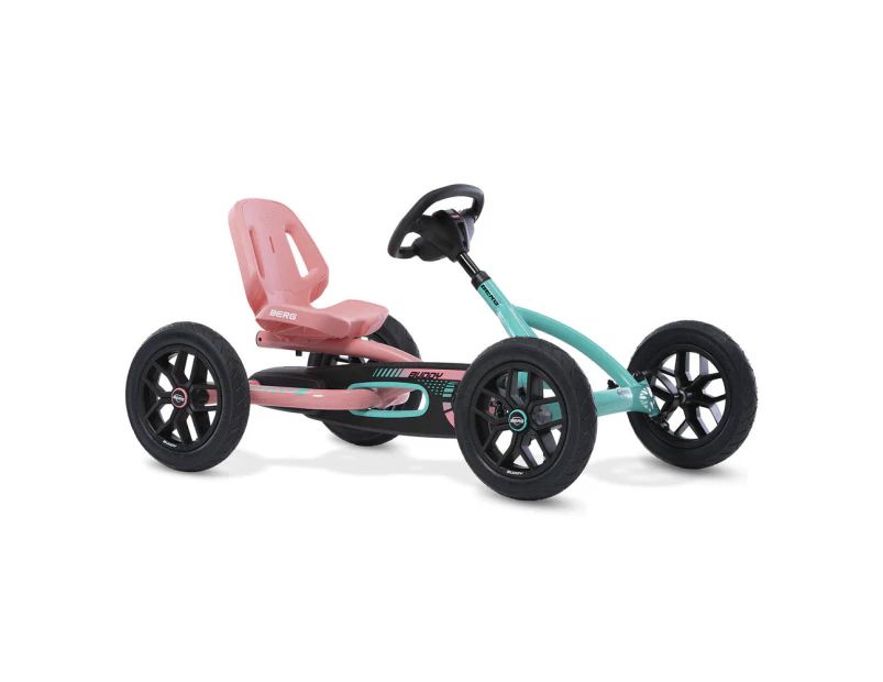 Berg Buddy Lua 2.0 Kids/Children's Pedal Go Kart Ride On Toy Pink/Mint 3-8y