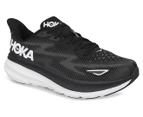 Hoka One One Women's Clifton 9 Wide Fit Running Shoes - Black/White