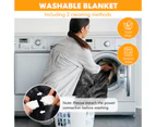 Costway 1.8x1.3m Electric Heated Throw Blanket 230GSM Rug Washable Double-Sided Fleece 9 Heat Settings/Timer Grey