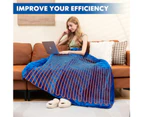 Costway Heated Electric Throw 230GSM Blanket Rug Washable Double-Sided Fleece w/LED Display/9 Heat Levels/Timer Blue