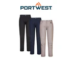 Portwest Ladies Stretch Slim Fit Work Pants Cotton Cargo Pants Comfort LP401 - Black