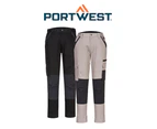 Portwest Slim Fit Stretch Trade Pants Comfortable Straight Pocket Pant MP707 - Sand
