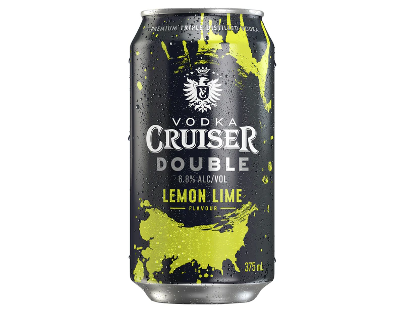 Vodka Cruiser Double Lemon Lime 6.8% 24 x 375mL Cans