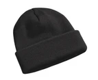 Men Women Unisex Plain Winter Ski Thermal Warm Knit Knitted Beanie Hat Cap - White