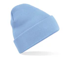 Men Women Unisex Plain Winter Ski Thermal Warm Knit Knitted Beanie Hat Cap - White