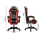 Furb Gaming Chair Two Point Massage Lumbar Racing Recliner Leather Office Chair Red