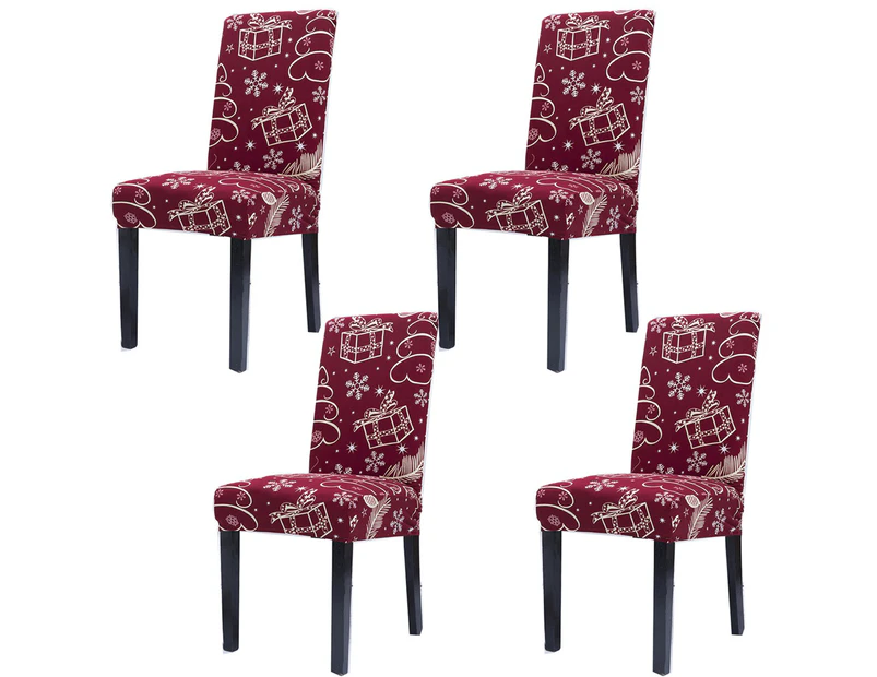 4Pcs Stretch Dining Chair Cover Removable Washable Chair Covers -Style 3