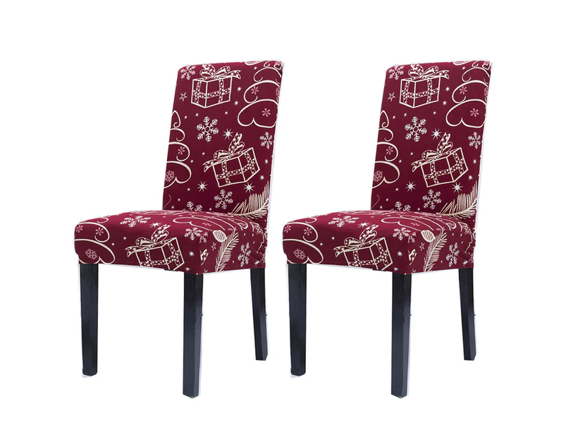 2Pcs Stretch Dining Chair Cover Removable Washable Chair Covers -Style 3