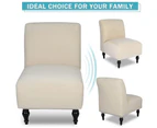 Armless Accent Slipper Chair Cover Stretch Seat Slipper Chair Covers-Beige