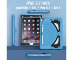 WIWU Tablet Case Rugged with Kickstand for iPad 6th/5th Generation 2018/2017-LightBlue