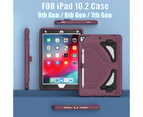 WIWU iPad Case Heavy Duty with Kickstand for iPad 10.2 inch 2021/2020/2019-PlumBlack