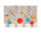 Blast Off Birthday Spiral Swirls Hanging Decorations Size: One Size