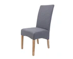 Jackson Dining Chair Set of 8 Fabric Seat Solid Pine Wood Furniture - Grey