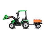24V Tractor with roof and trailer - Green