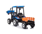 24V Tractor with roof and trailer - Blue