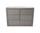 Molly Dresser Mirror 6 Chest of Drawers Bedroom Storage Cabinet - Light Grey