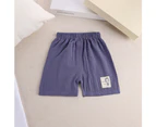 Elastic Waist Shorts Kids Boys Girls Beach Summer Casual Loose Shorts Pants - Grey Blue