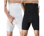 Men's Tummy Control Shapewear Shorts High Waist Slimming Anti-Curling Underwear Black Body Shaper Panties