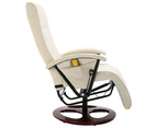 Massage Chair Cream White Faux Leather
