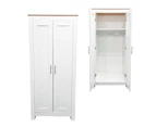 Foret Cabinet Wardrobe Clothes Rack Bedroom Storage Shelf Hanger Wooden White Coastal