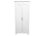 Foret Cabinet Wardrobe Clothes Rack Bedroom Storage Shelf Hanger Wooden White Coastal