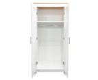 Foret Cabinet Wardrobe Clothes Rack Bedroom Storage Shelf Hanger Wooden White Coastal